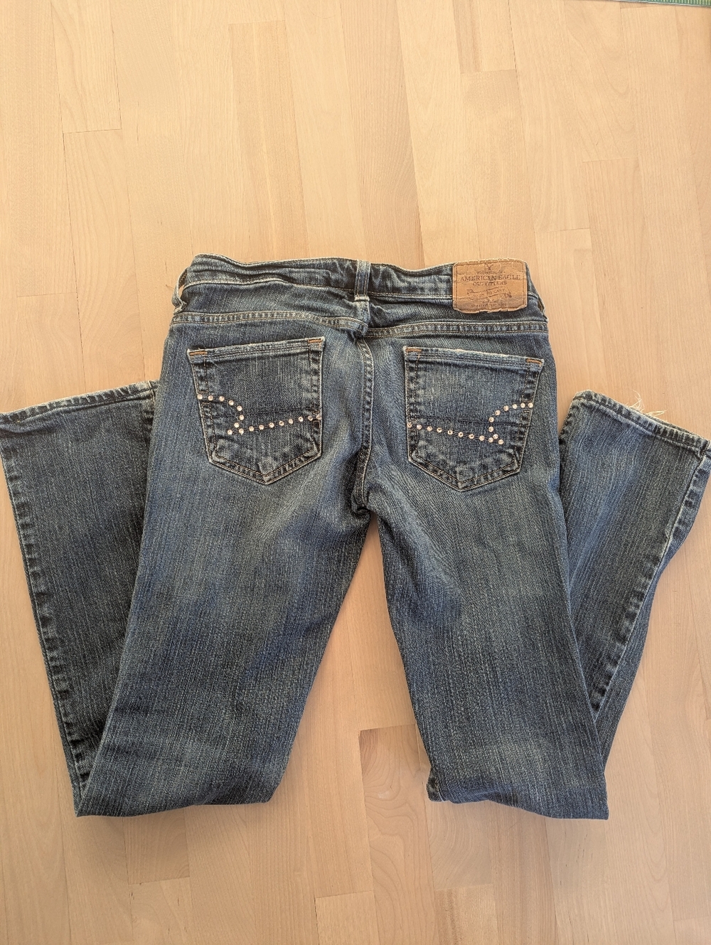 American Eagle Y2K Dark Blue Straight Leg Jeans